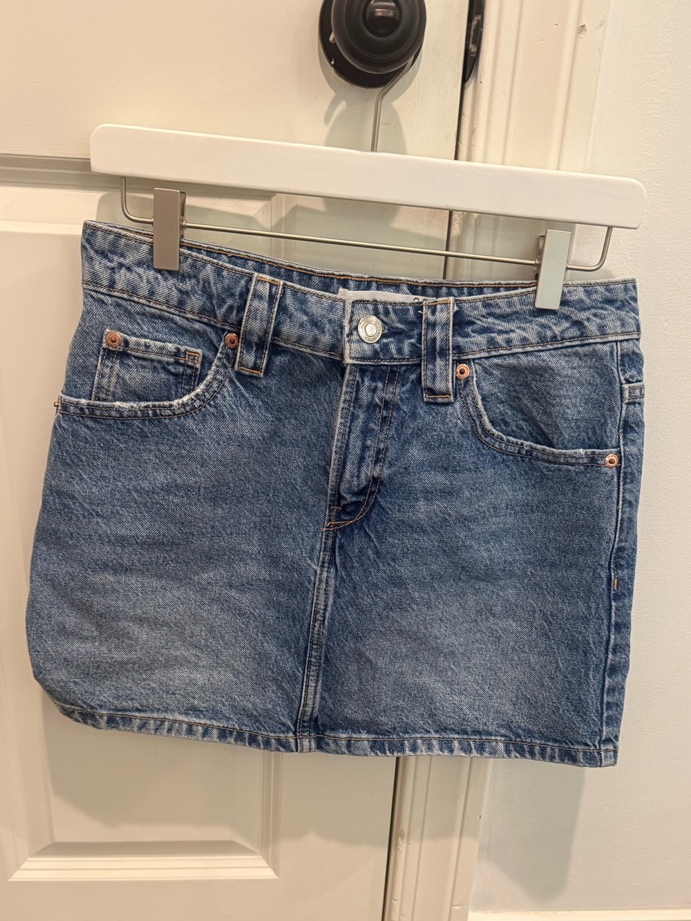 Stradivarius Blue Denim Mini Skirt